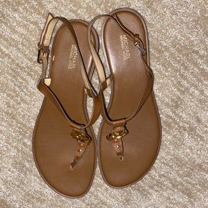 Michael Kors browns and gold sandals